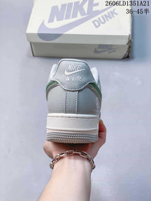 Nike Air Force 1 Low Sneakers in White, Gray and Green