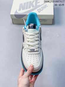 Nike Air Force 1 ’07 Low White Navy Turquoise Sneakers
