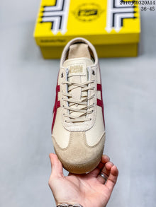 Onitsuka Tiger Mexico 66 Cream and Burgundy Low-Top Sneakers