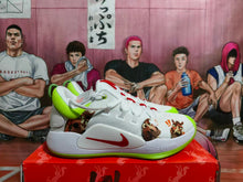 Nike Zoom Basketball Shoes White and Fluorescent Green