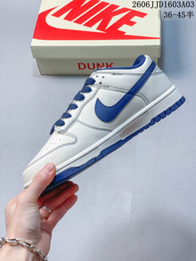 Nike SB Dunk Low White and Blue Low-Top Sneakers