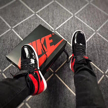 Jordan 1 High Black Red Patent Leather Sneakers