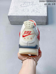 Nike Air Jordan 4 Retro White Red Basketball Sneakers