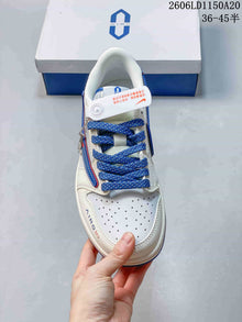 Jordan Air Jordan 1 Low Fragment Travis Scott Style Sneakers, White Blue