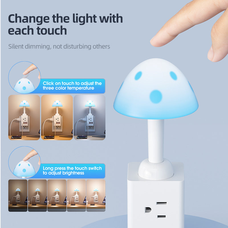 Desk Lamp Designed Like a Mushroom, Featuring USB Ports And Multifunctional LED Lighting, Ideal for Reading in Bedrooms, Studies, Or Dorms