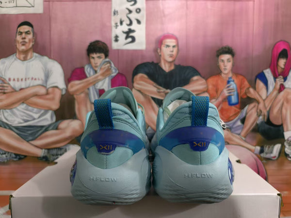 Blue Basketball Sneakers with XII Detail
