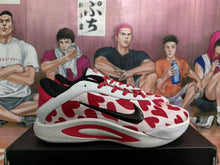 Nike White and Red Patterned Basketball Sneakers