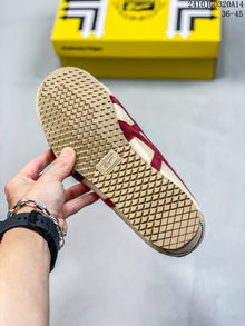 Onitsuka Tiger Mexico 66 Cream and Burgundy Low-Top Sneakers
