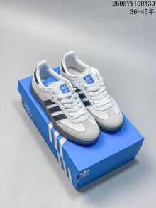 Adidas Samba OG Low-Top Sneakers in White and Grey