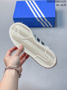 Adidas Superstar White Sneakers with Black Stripes