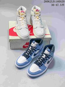 Jordan Air Jordan 1 High Sneakers, White and Blue