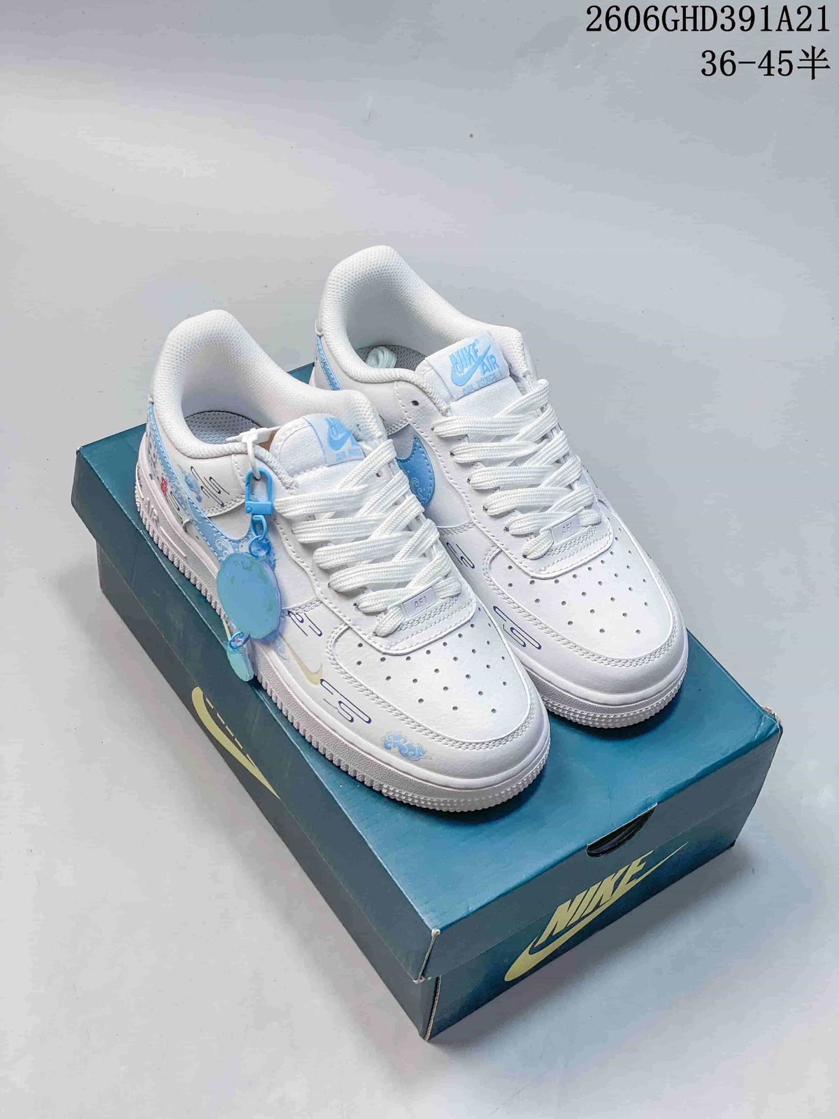Nike Air Force 1 Low New Year White and Blue Sneakers