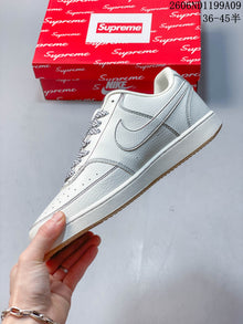 Nike Court Vision Low White Sneakers with Red Details