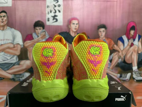 Puma Basketball Shoes in Neon Orange and Lime