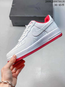 Nike Air Force 1 Low White and Red Sneakers