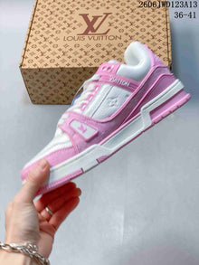 Louis Vuitton Trainer Low-Top Sneakers in Pink and White