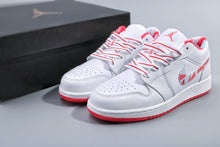 Jordan 1 Low Women's White Pink Red Sneakers