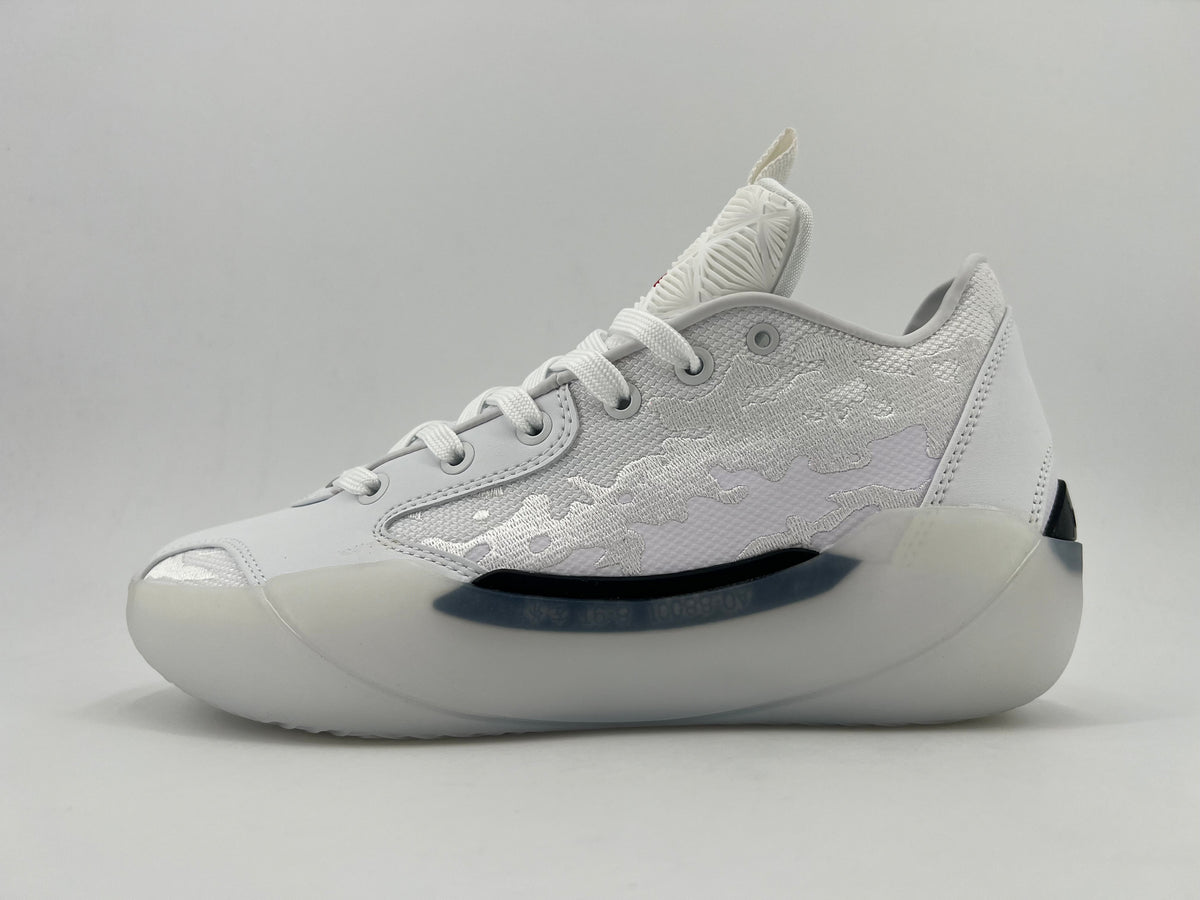 White Lace-Up Sneakers with Sculpted Sole
