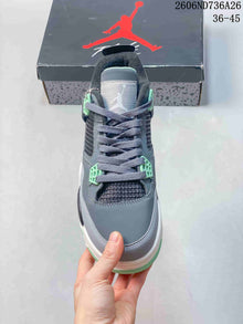 Jordan Air Jordan 4 Retro High-Top Sneakers in Grey and Mint