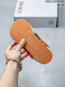Loewe Flow Runner Sneakers in Beige, Olive and Orange