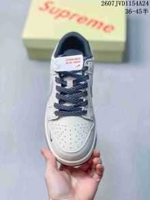 Nike SB Dunk Low Supreme White Light Blue Sneakers
