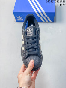 adidas Superstar Sneakers in Charcoal with Star Stitching