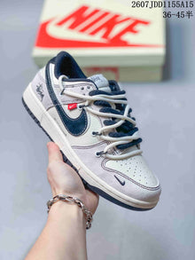 Nike SB Dunk Low Sneakers in White, Gray and Navy Styles