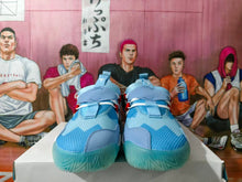 Blue Basketball Sneakers with Boost Detail