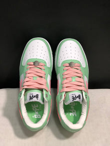 BAPE Bape Sta Low-Top Sneakers Mint Green and Pink