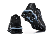 Nike Shox R4 Black and Light Blue Sneakers