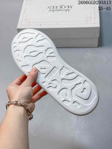 Alexander McQueen White Low-Top Sneakers with Black Heel Tab