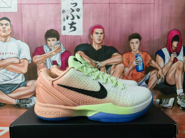 Nike Zoom Kobe Basketball Sneakers Peach Green Blue