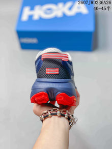 HOKA Mafate X Hike 5 Trail Running Shoes Navy Red 712660RRY