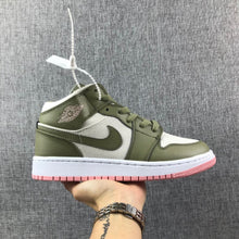 Jordan Air Jordan 1 Mid Olive White Pink Sneakers