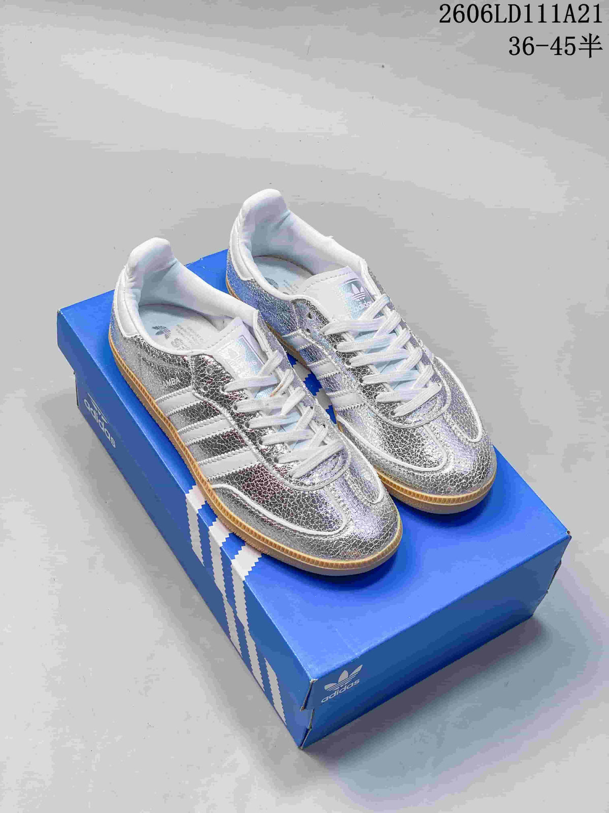 adidas Samba OG Silver Metallic Low-Top Sneakers KJ6590