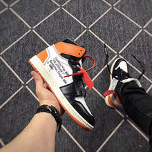 Air Jordan 1 Off-White Black Orange High-Top Sneakers