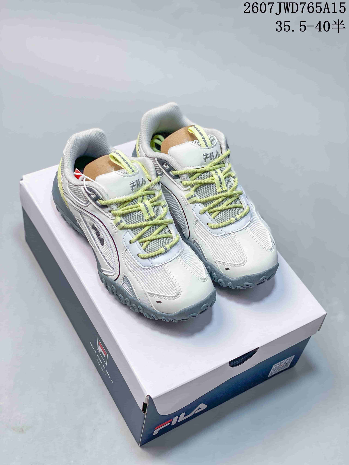 FILA Pebble Low-Top Sneakers White Lime 711650UTU