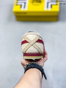 Onitsuka Tiger Mexico 66 Cream and Burgundy Low-Top Sneakers