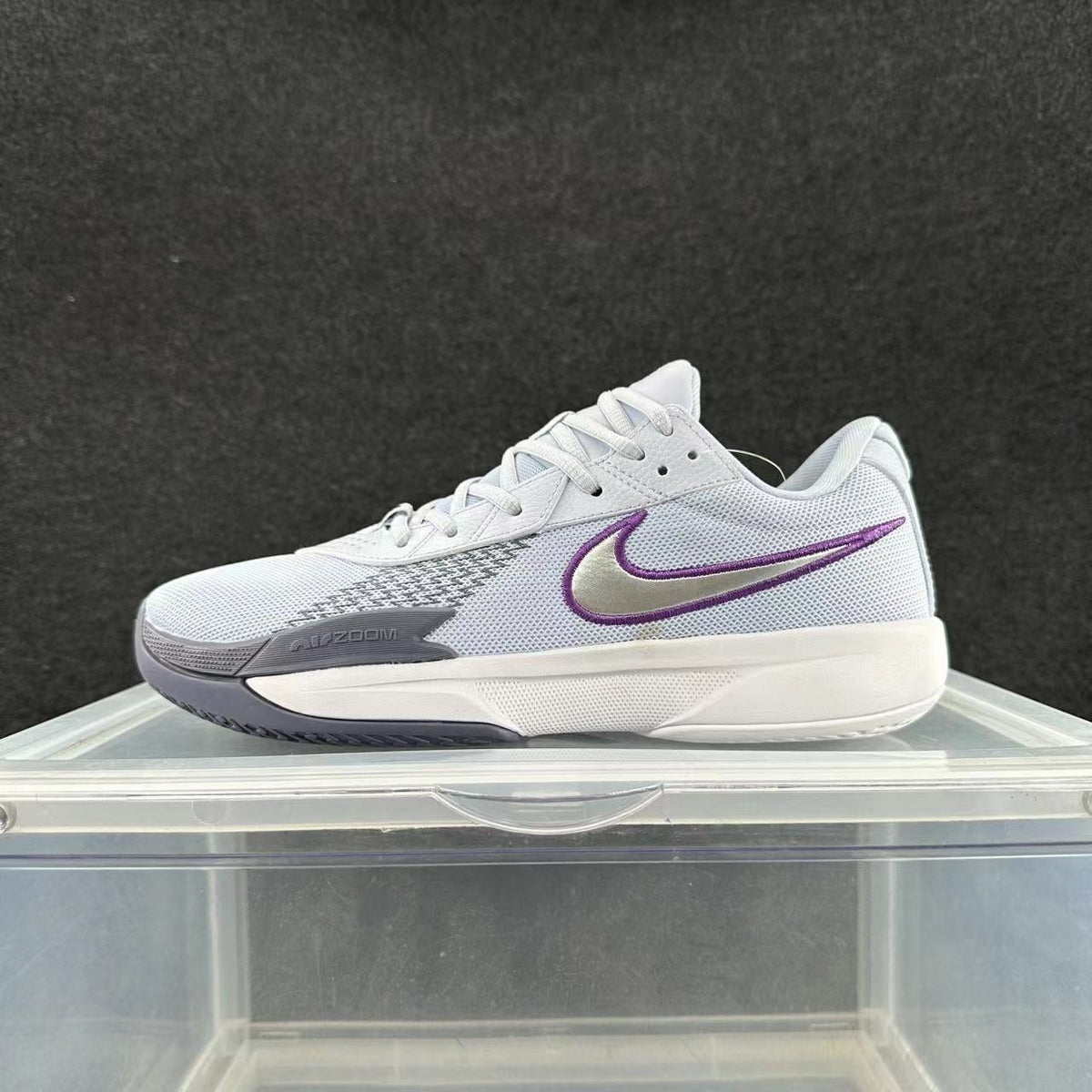 Nike Zoom Sneakers in White, Gray and Purple