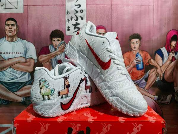 Nike White Basketball Sneakers with Zoo Graphic Details
