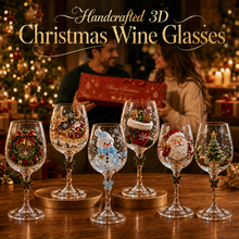 🎨 Deluxe 3D Sculpted Christmas Wine Glass Set (6-Piece) — Luxury Gift Box