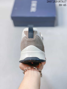 Dior B25 Runner Low-Top Sneakers in White and Taupe