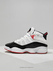 Jordan 6–7 White Black Red High-Top Sneakers