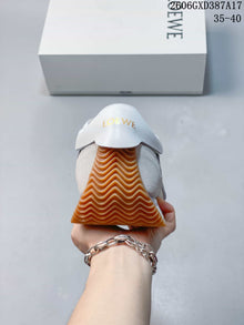 Loewe White and Purple Lace-Up Sneakers