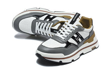 Hermès Gray and White Leather-Look Low-Top Sneakers