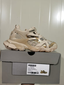 Open-Panel Sneakers in White or Light Apricot