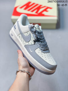 Nike Air Force 1 White Blue Custom Sneakers Style 2607VD1605A15