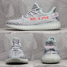 Yeezy 350 V2 Sneakers in Gray with Mint Accents