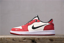 Nike Red White Black Low-Top Sneakers with Reflective Buttons