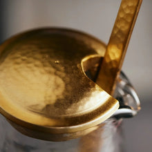 Handblown Glass and Brass Carafe